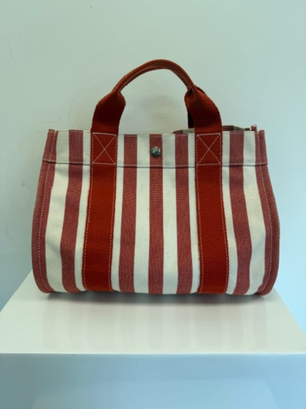 HERMES Cannes PM Handbag tote Bag unisex color red and beige
